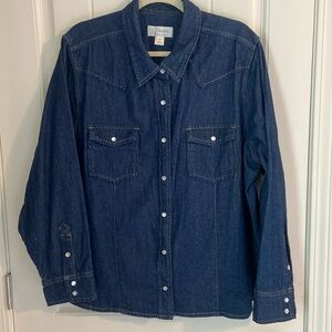 CJ Bank Sz 2X like new western style denim shirt / jacket.